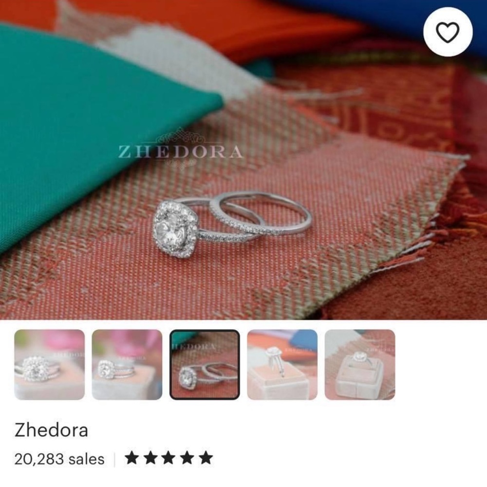 White gold wedding set